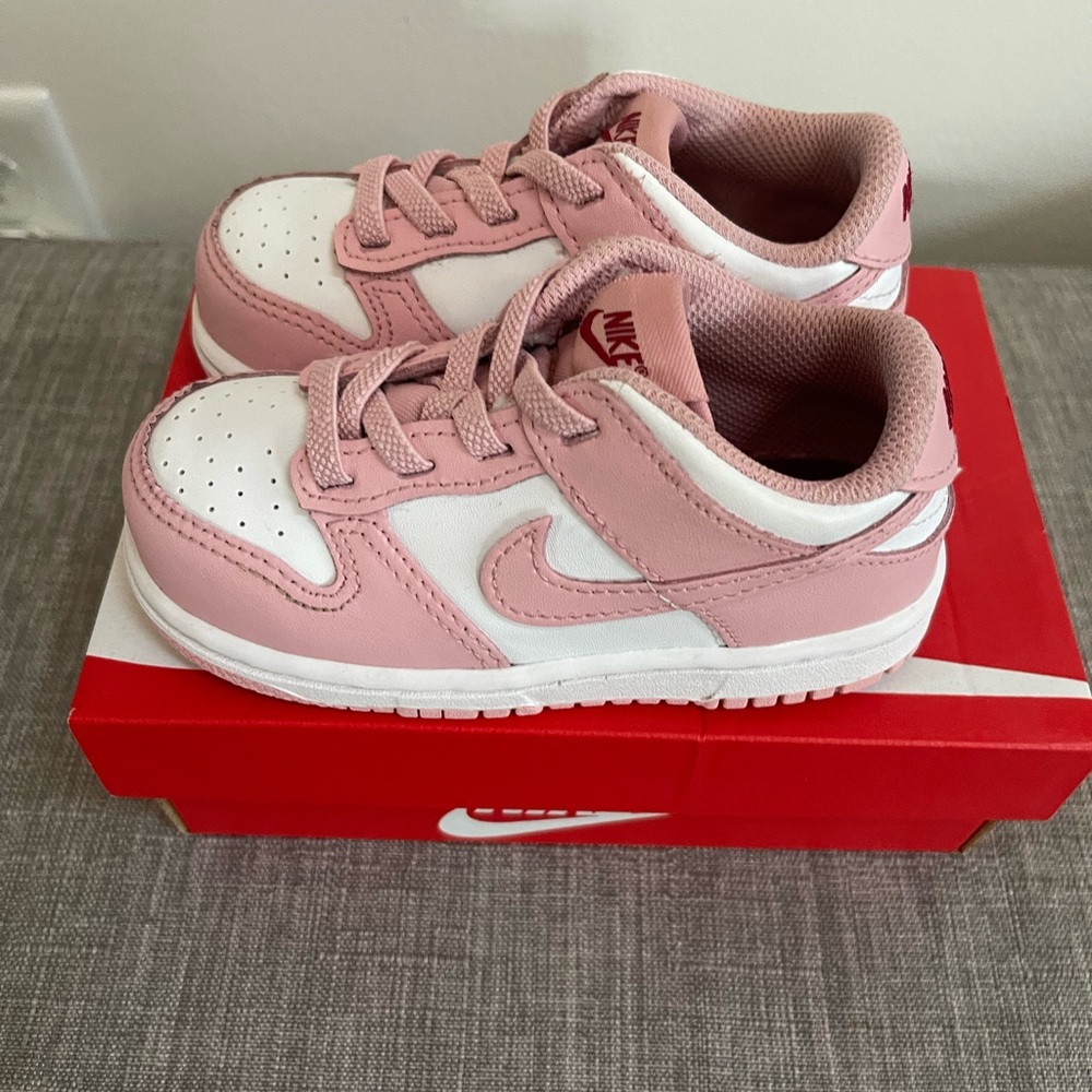 Nike Kids Pink and White Sneakers